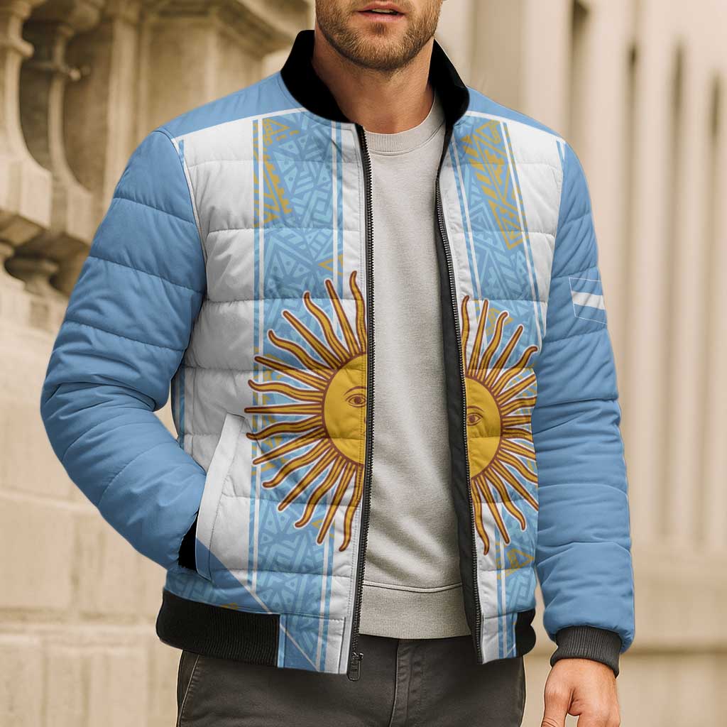 Custom World Football 2026 Argentina Bomber Puffer Jacket La Albiceleste Pride Sun of May