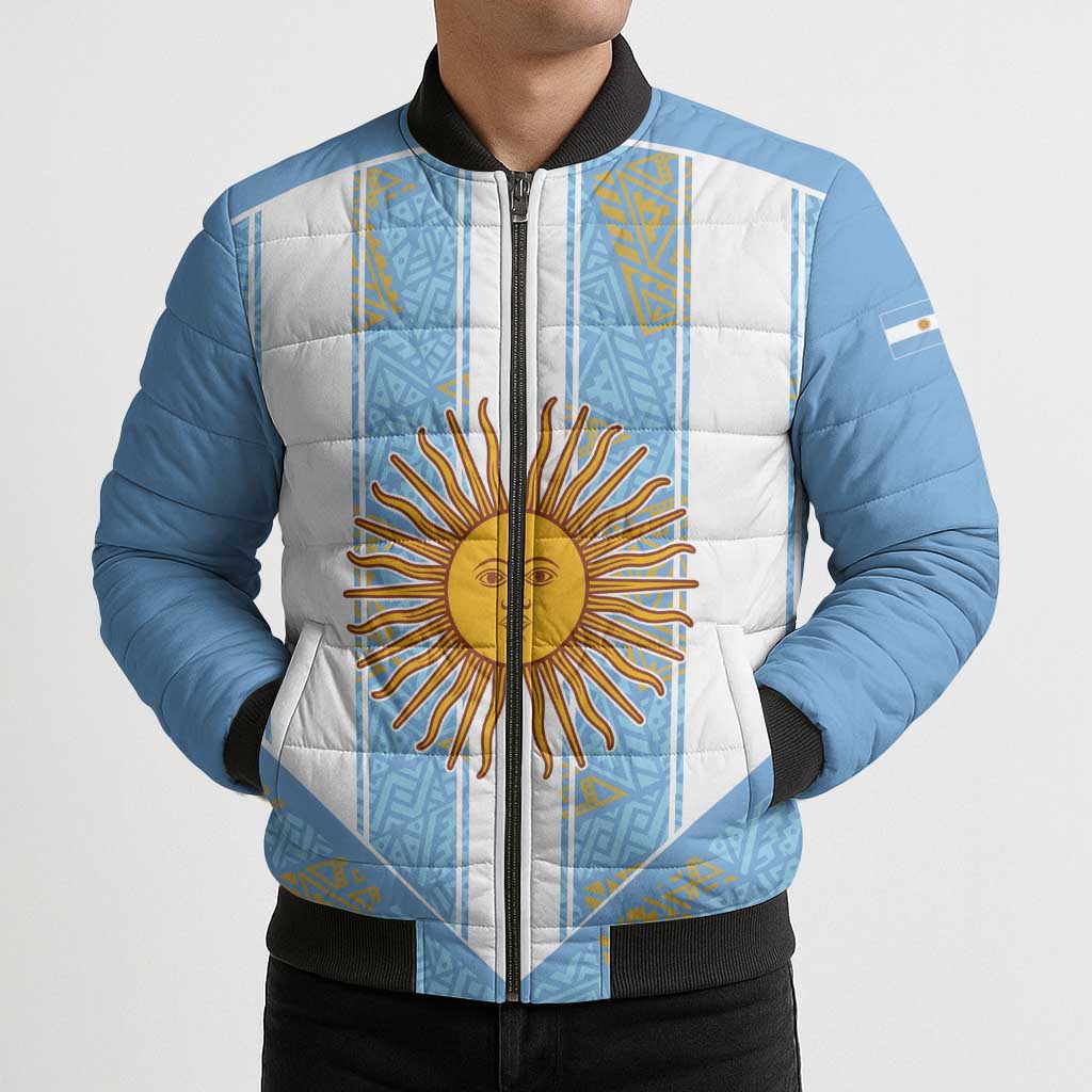 Custom World Football 2026 Argentina Bomber Puffer Jacket La Albiceleste Pride Sun of May