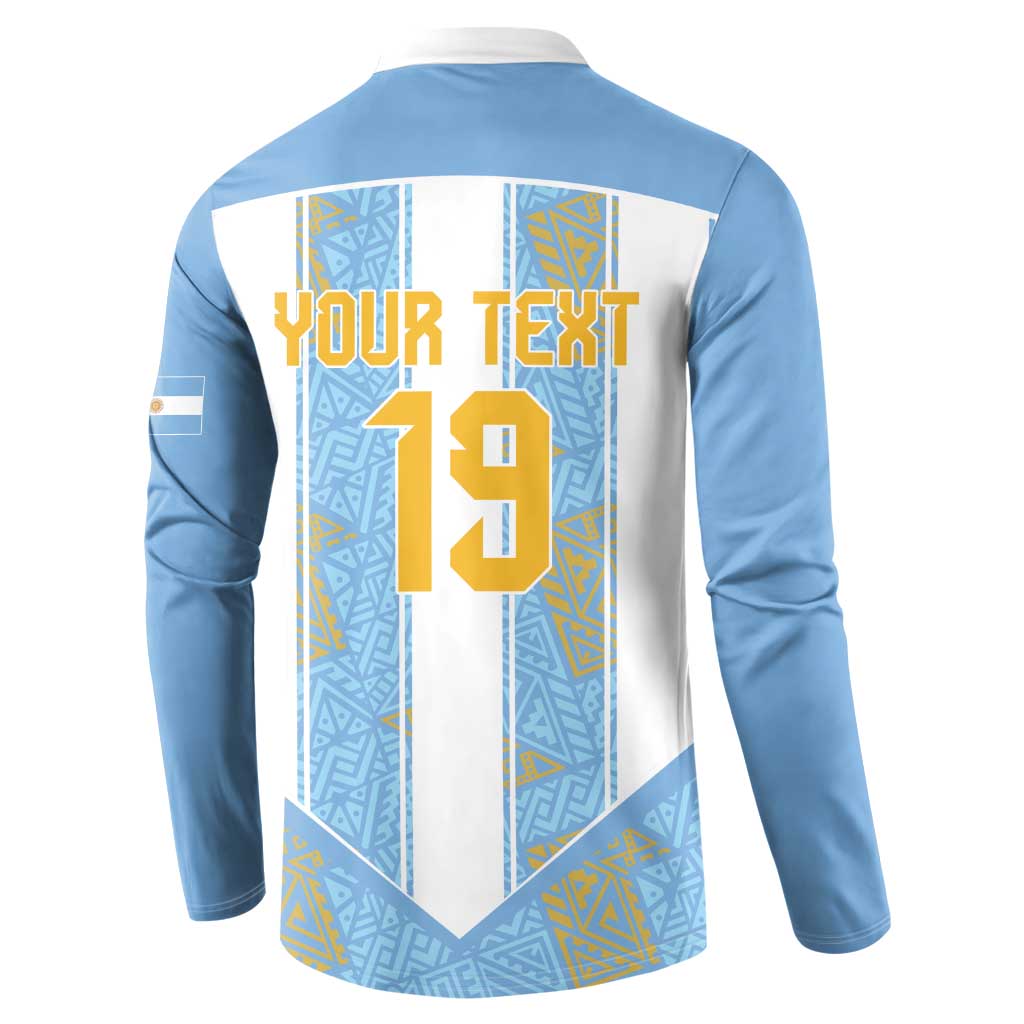 Custom World Football 2026 Argentina Button Sweatshirt La Albiceleste Pride Sun of May