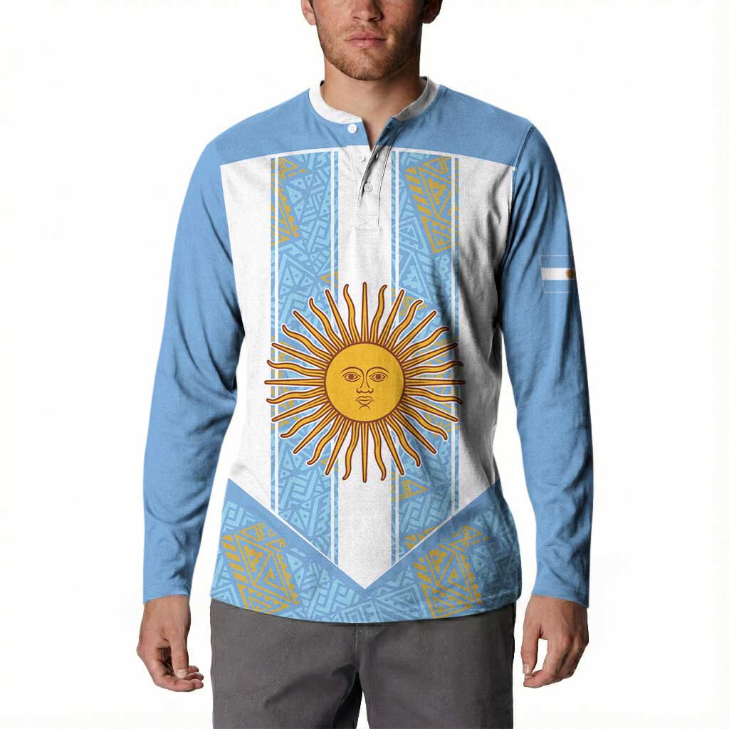 Custom World Football 2026 Argentina Button Sweatshirt La Albiceleste Pride Sun of May