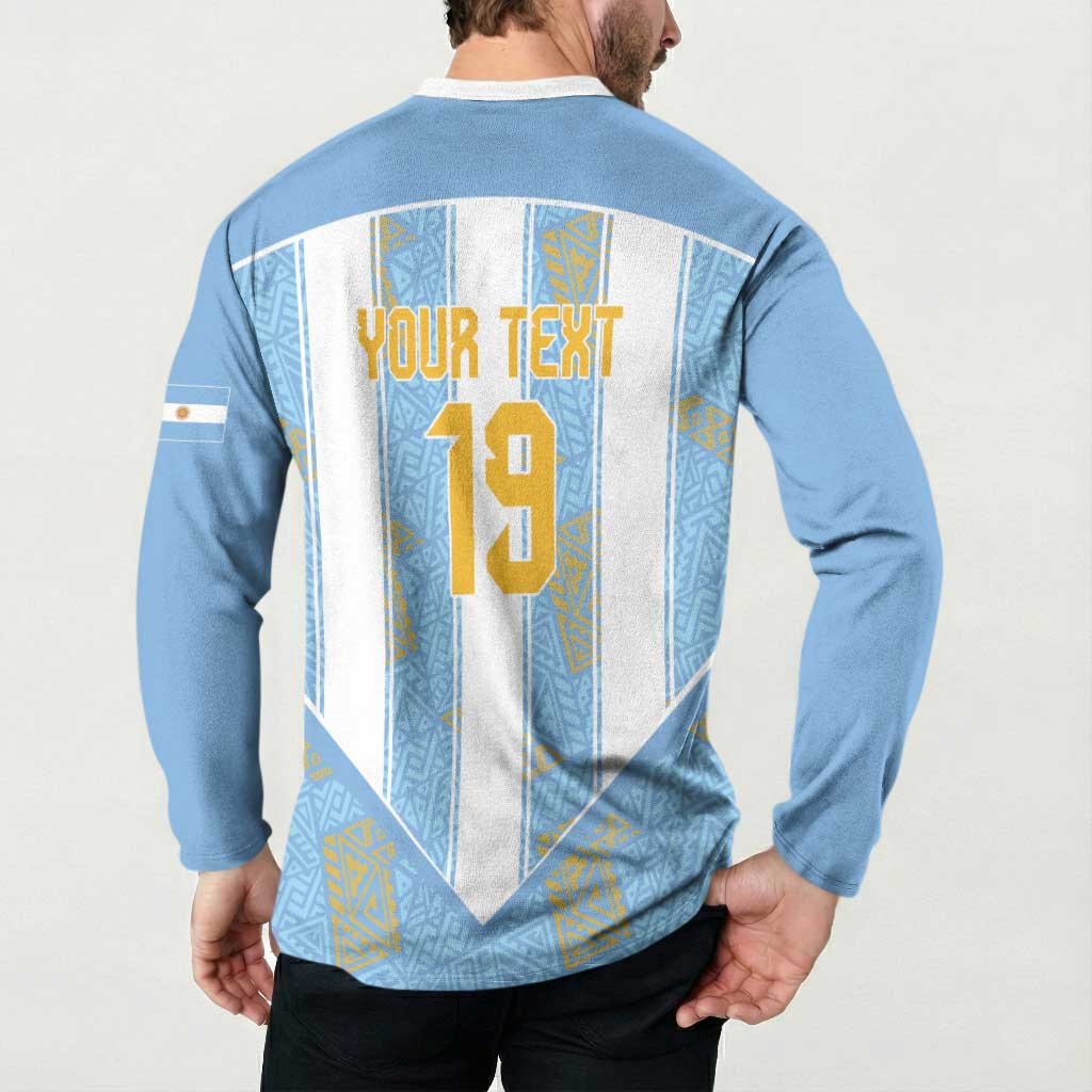 Custom World Football 2026 Argentina Button Sweatshirt La Albiceleste Pride Sun of May