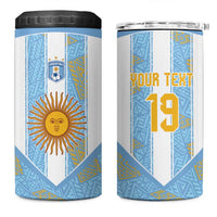Custom World Football 2026 Argentina 4 in 1 Can Cooler Tumbler La Albiceleste Pride Sun of May
