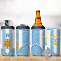 Custom World Football 2026 Argentina 4 in 1 Can Cooler Tumbler La Albiceleste Pride Sun of May