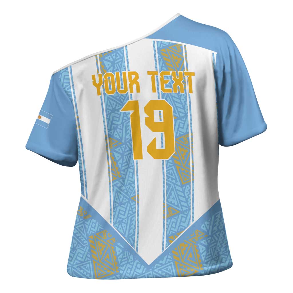 Custom World Football 2026 Argentina Cross Shoulder Shirt La Albiceleste Pride Sun of May