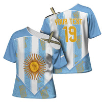 Custom World Football 2026 Argentina Cross Shoulder Shirt La Albiceleste Pride Sun of May