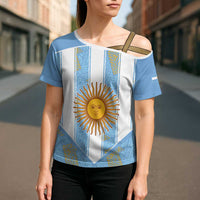 Custom World Football 2026 Argentina Cross Shoulder Shirt La Albiceleste Pride Sun of May