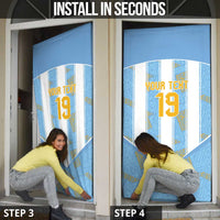 Custom World Football 2026 Argentina Door Cover La Albiceleste Pride Sun of May