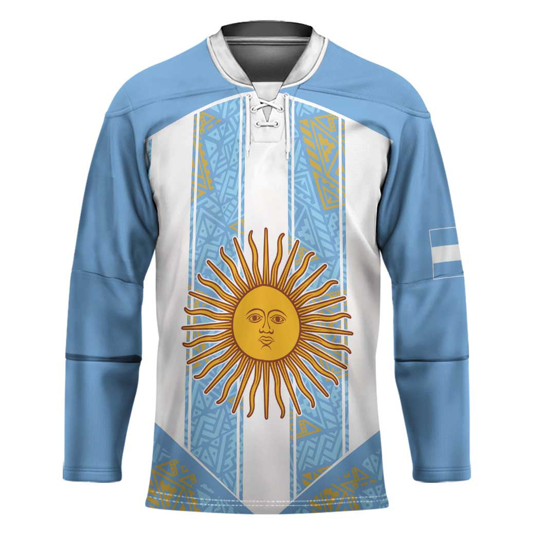 Custom World Football 2026 Argentina Hockey Jersey La Albiceleste Pride Sun of May
