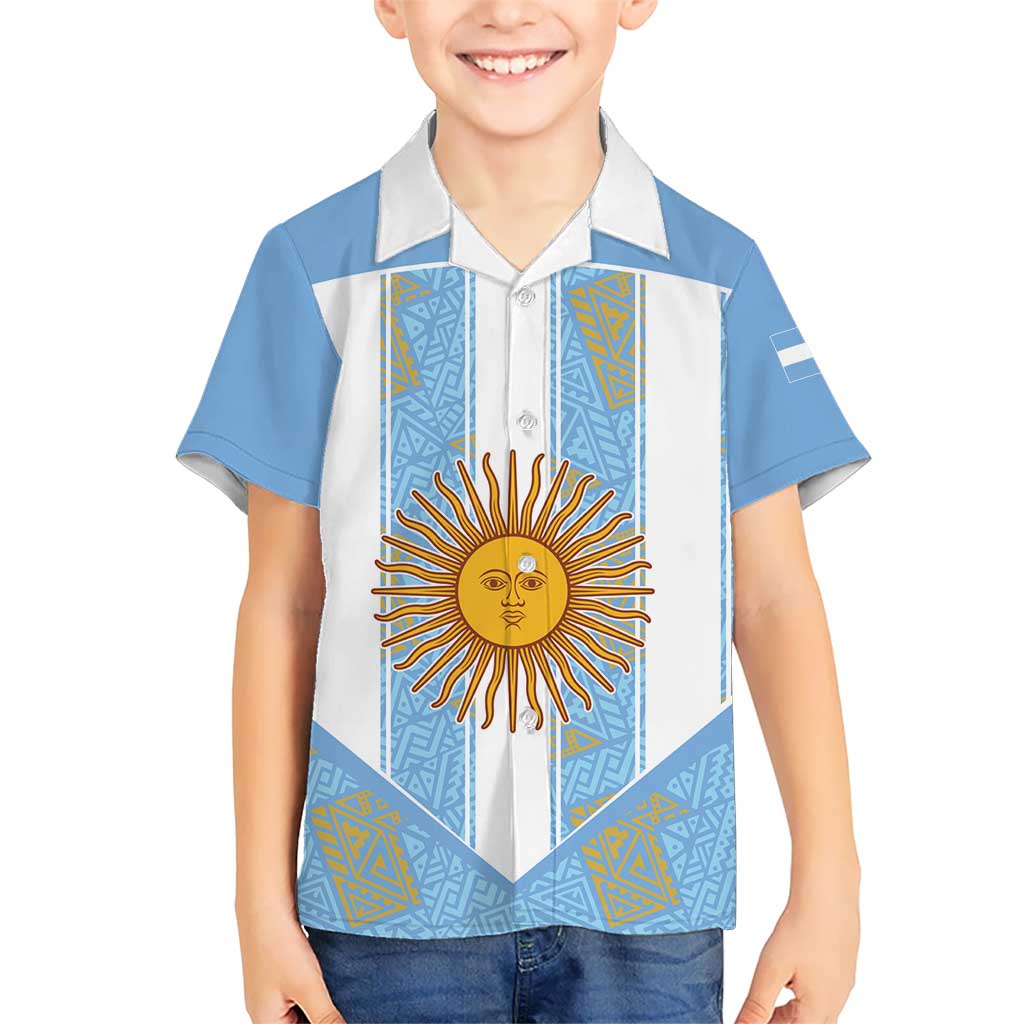 Custom World Football 2026 Argentina Kid Hawaiian Shirt La Albiceleste Pride Sun of May