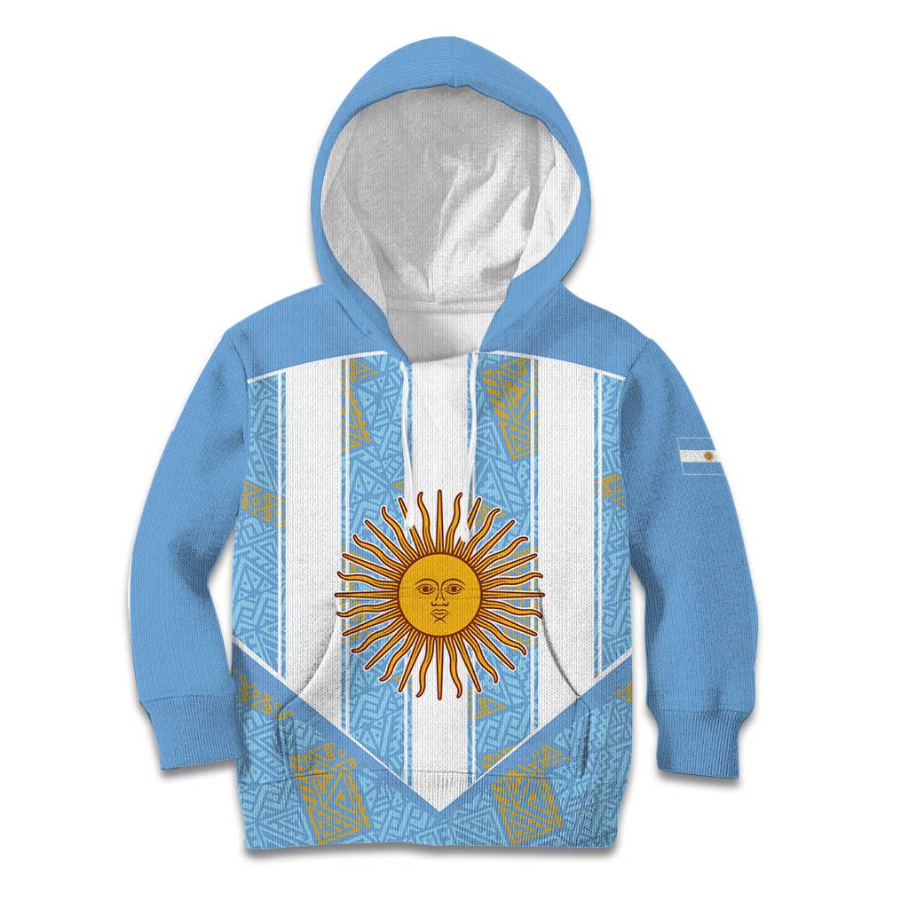 Custom World Football 2026 Argentina Kid Hoodie La Albiceleste Pride Sun of May