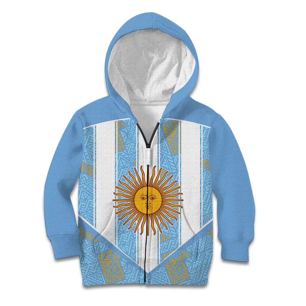 Custom World Football 2026 Argentina Kid Hoodie La Albiceleste Pride Sun of May
