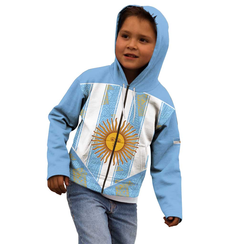 Custom World Football 2026 Argentina Kid Hoodie La Albiceleste Pride Sun of May