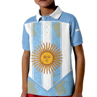 Custom World Football 2026 Argentina Kid Polo Shirt La Albiceleste Pride Sun of May