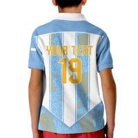 Custom World Football 2026 Argentina Kid Polo Shirt La Albiceleste Pride Sun of May