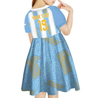 Custom World Football 2026 Argentina Kid Short Sleeve Dress La Albiceleste Pride Sun of May