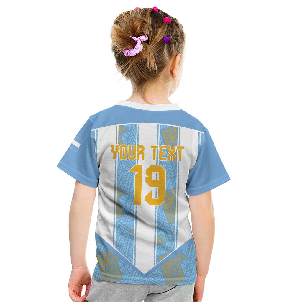 Custom World Football 2026 Argentina Kid T Shirt La Albiceleste Pride Sun of May