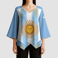 Custom World Football 2026 Argentina Kimono Sleeve Blouse La Albiceleste Pride Sun of May