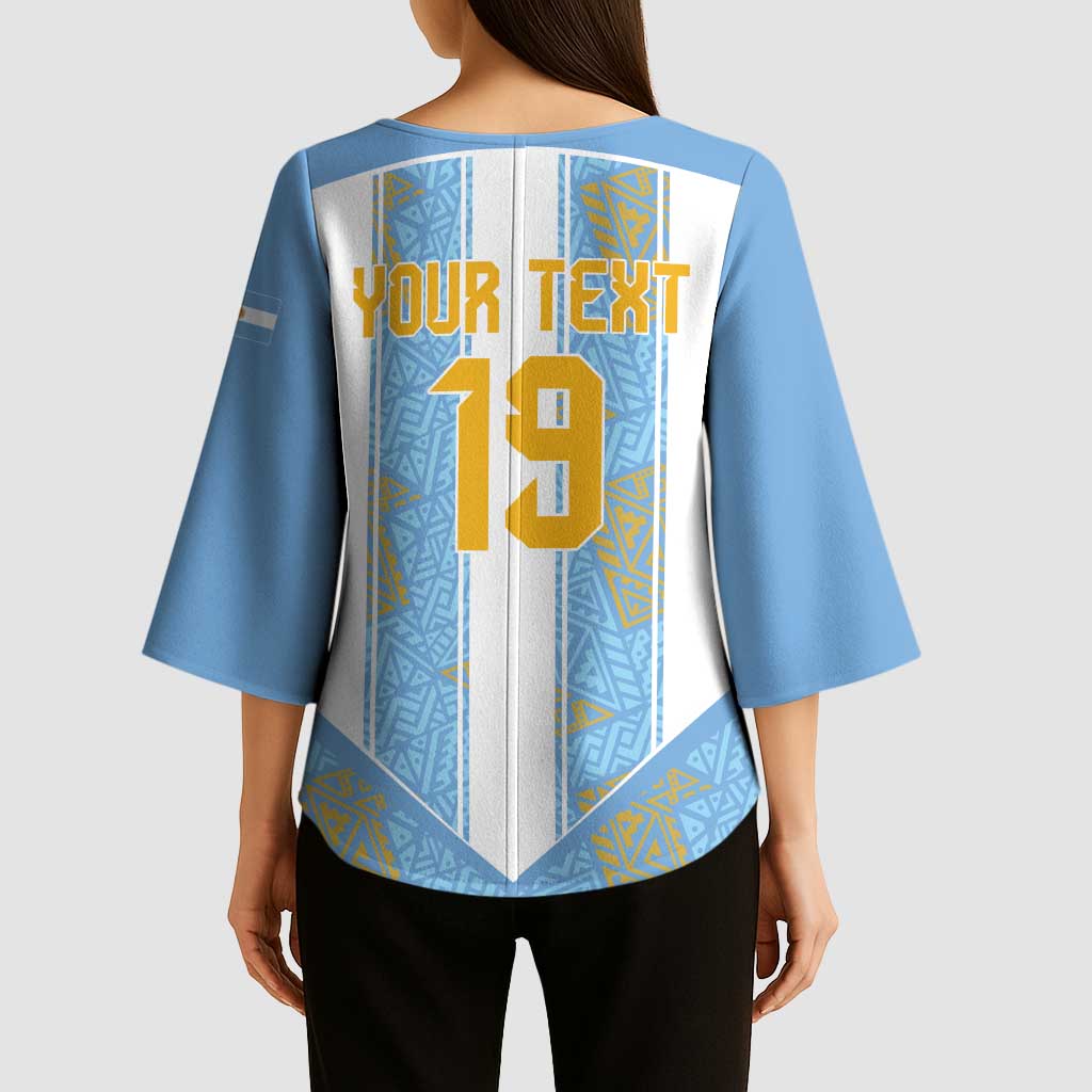 Custom World Football 2026 Argentina Kimono Sleeve Blouse La Albiceleste Pride Sun of May