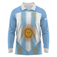 Custom World Football 2026 Argentina Long Sleeve Polo Shirt La Albiceleste Pride Sun of May