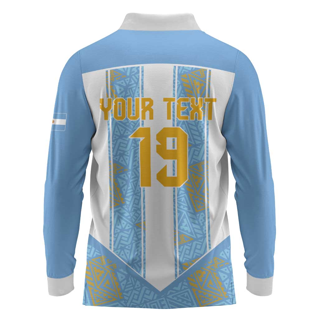 Custom World Football 2026 Argentina Long Sleeve Polo Shirt La Albiceleste Pride Sun of May