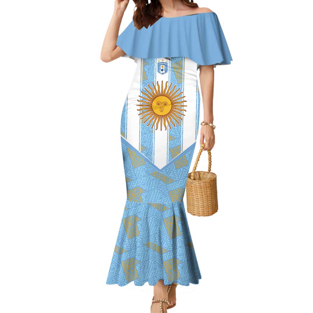 Custom World Football 2026 Argentina Mermaid Dress La Albiceleste Pride Sun of May