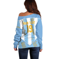 Custom World Football 2026 Argentina Off Shoulder Sweater La Albiceleste Pride Sun of May