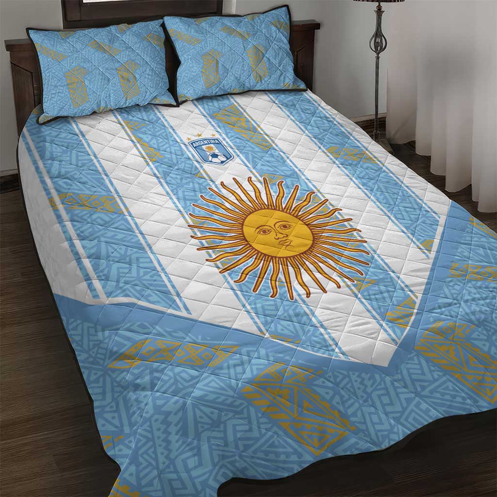 World Football 2026 Argentina Quilt Bed Set La Albiceleste Pride Sun of May