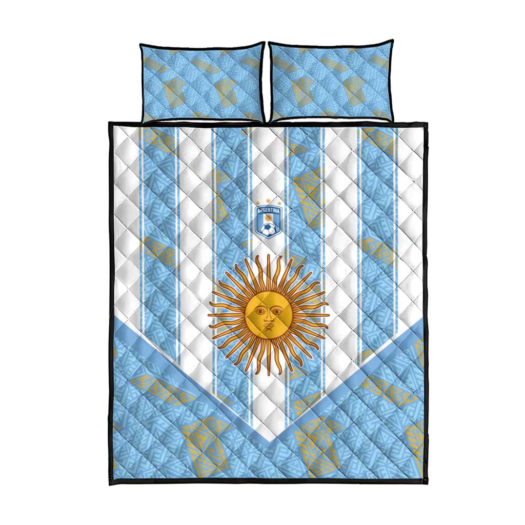 World Football 2026 Argentina Quilt Bed Set La Albiceleste Pride Sun of May