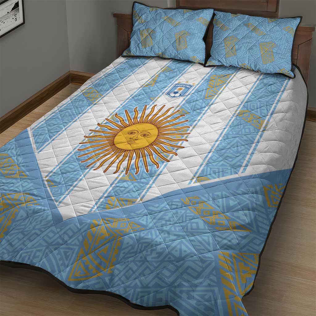 World Football 2026 Argentina Quilt Bed Set La Albiceleste Pride Sun of May