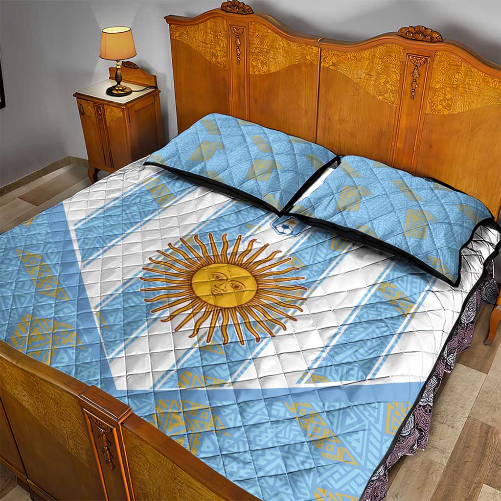 World Football 2026 Argentina Quilt Bed Set La Albiceleste Pride Sun of May