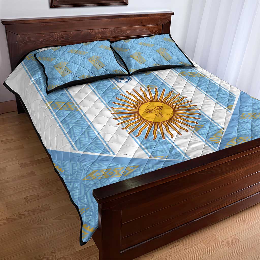 World Football 2026 Argentina Quilt Bed Set La Albiceleste Pride Sun of May