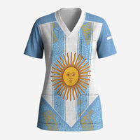 Custom World Football 2026 Argentina Scrub Top La Albiceleste Pride Sun of May
