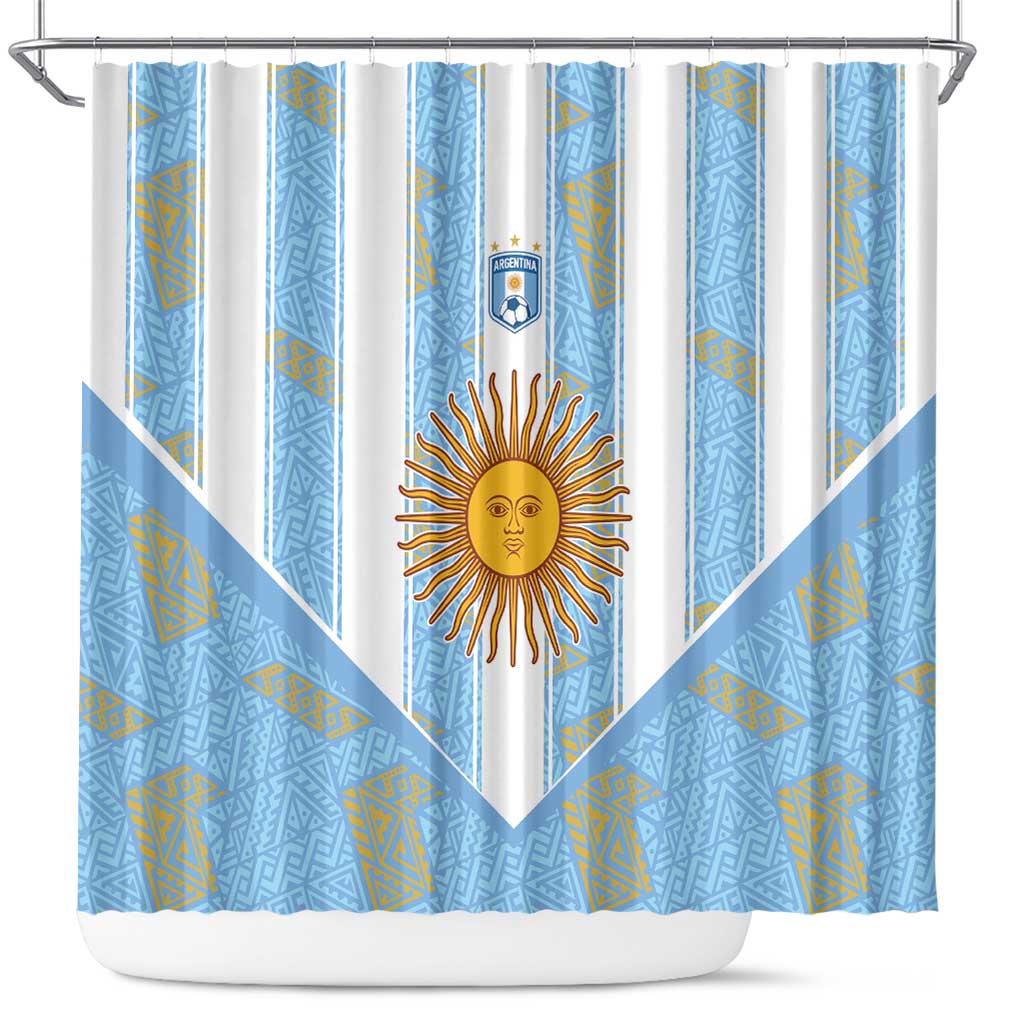 World Football 2026 Argentina Shower Curtain La Albiceleste Pride Sun of May