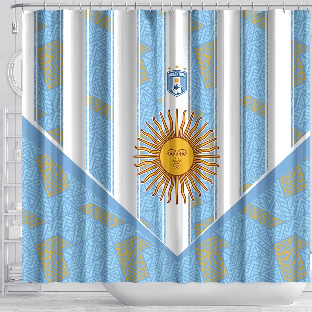 World Football 2026 Argentina Shower Curtain La Albiceleste Pride Sun of May