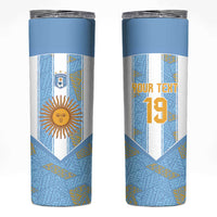 Custom World Football 2026 Argentina Skinny Tumbler La Albiceleste Pride Sun of May