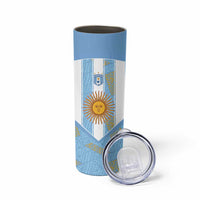 Custom World Football 2026 Argentina Skinny Tumbler La Albiceleste Pride Sun of May