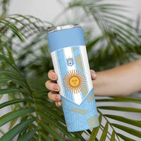 Custom World Football 2026 Argentina Skinny Tumbler La Albiceleste Pride Sun of May