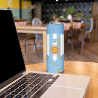 Custom World Football 2026 Argentina Skinny Tumbler La Albiceleste Pride Sun of May