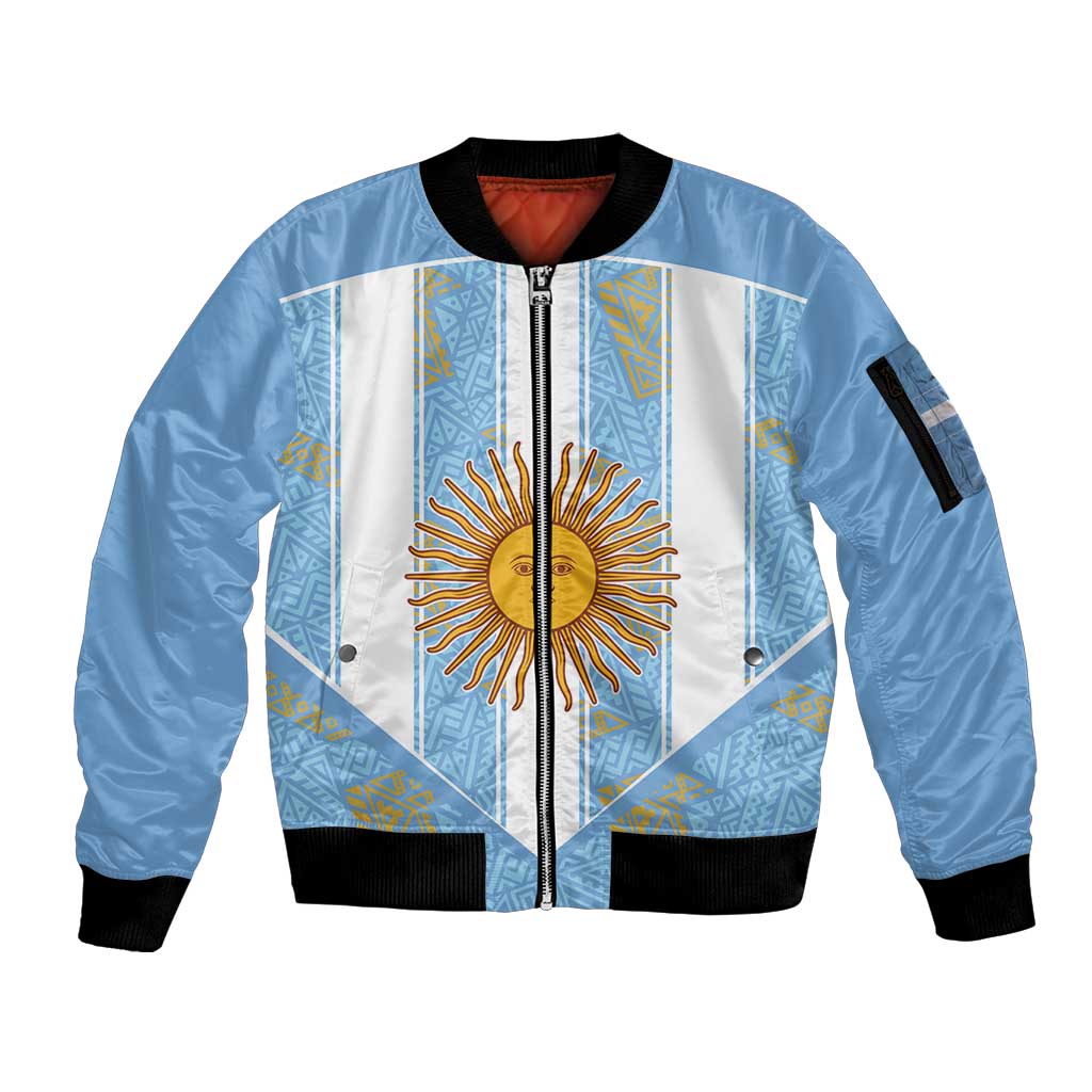 Custom World Football 2026 Argentina Sleeve Zip Bomber Jacket La Albiceleste Pride Sun of May