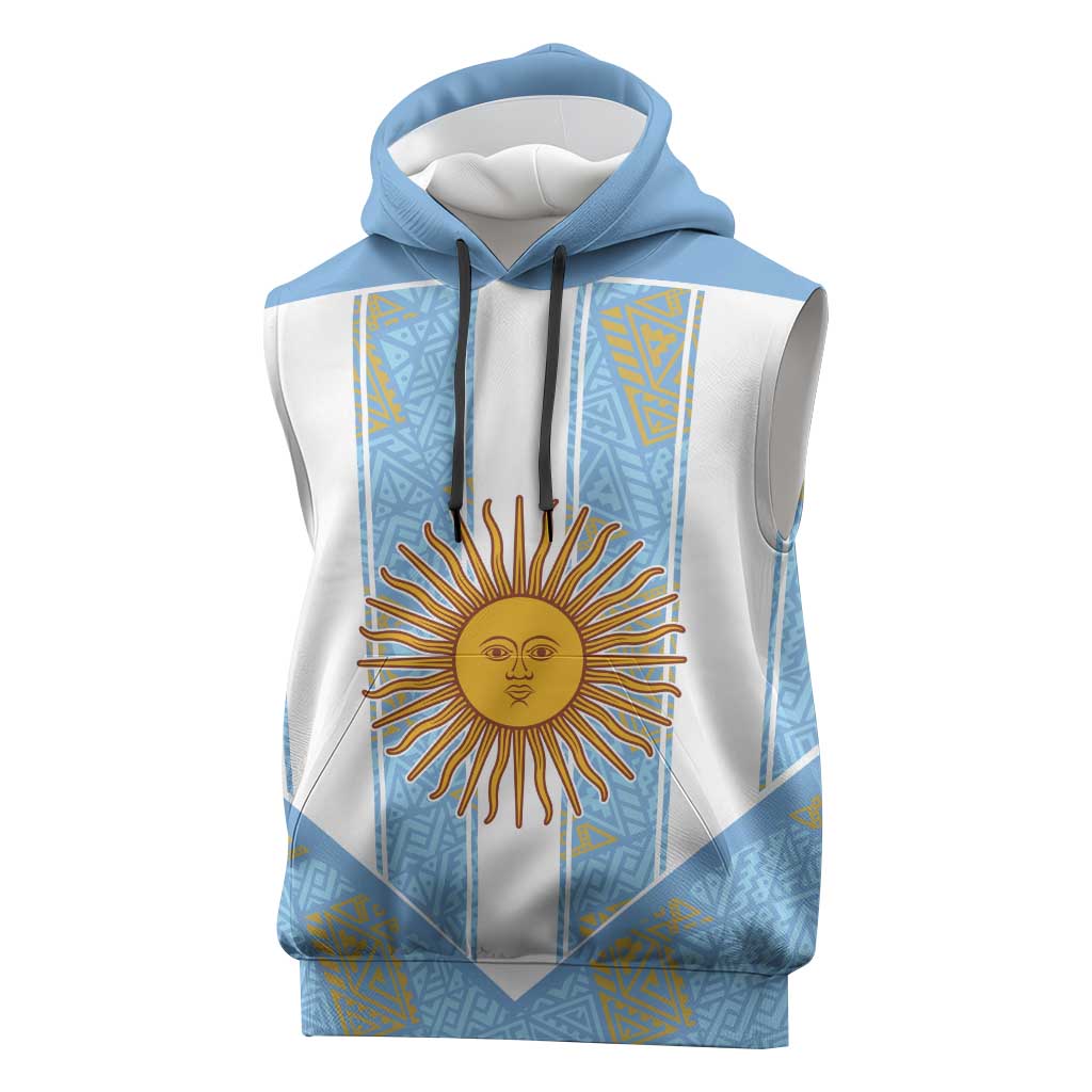 Custom World Football 2026 Argentina Sleeveless Hoodie La Albiceleste Pride Sun of May