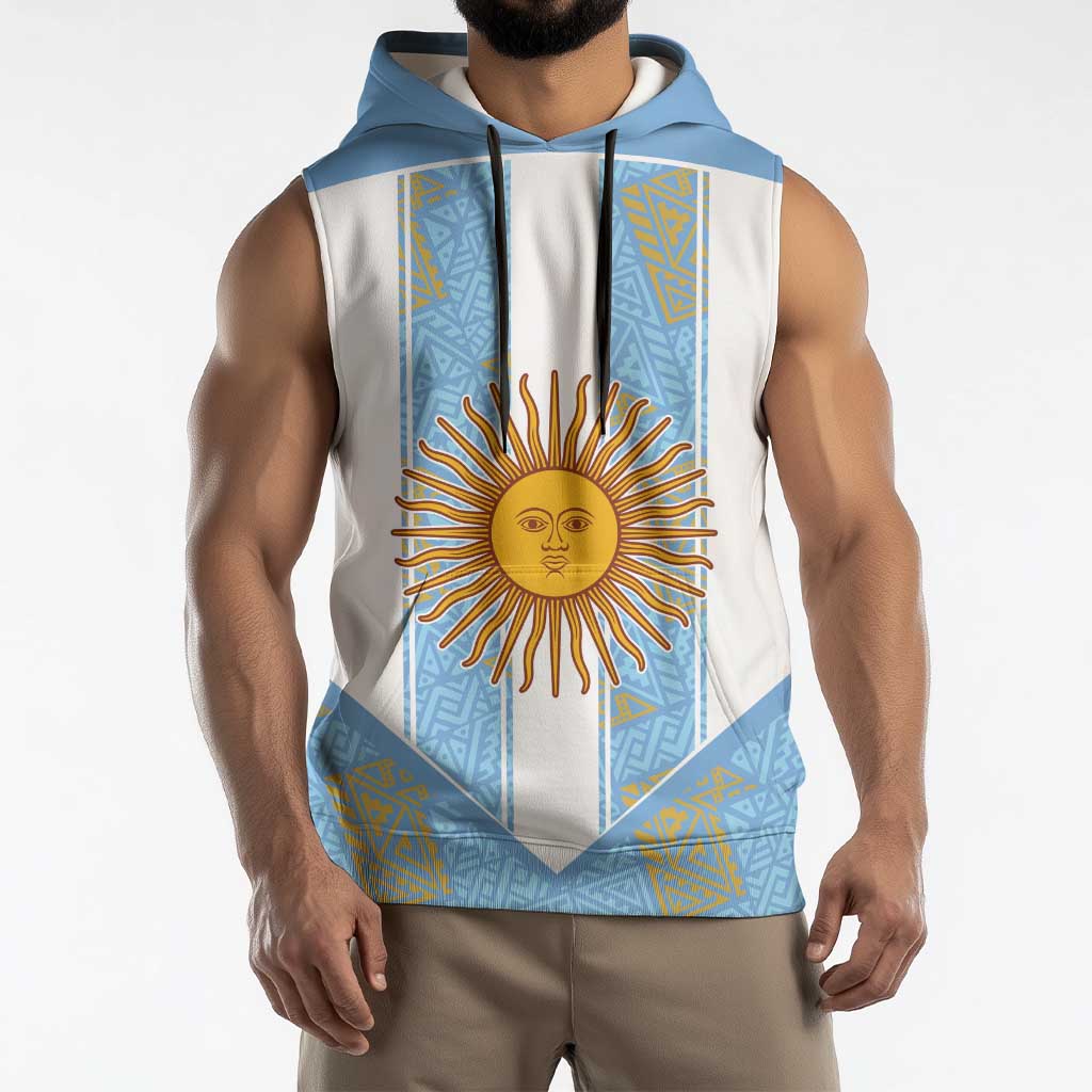 Custom World Football 2026 Argentina Sleeveless Hoodie La Albiceleste Pride Sun of May