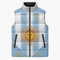 Custom World Football 2026 Argentina Sleeveless Puffer Jacket La Albiceleste Pride Sun of May