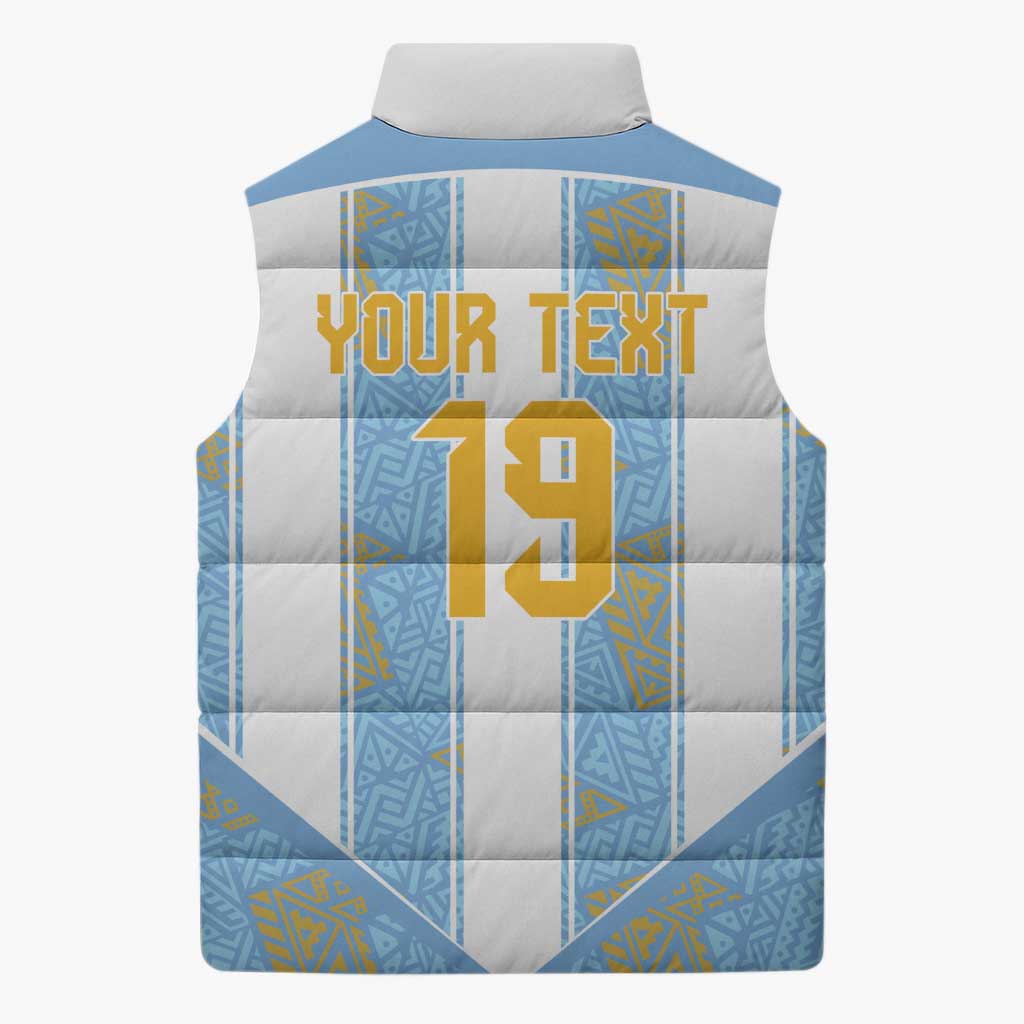 Custom World Football 2026 Argentina Sleeveless Puffer Jacket La Albiceleste Pride Sun of May