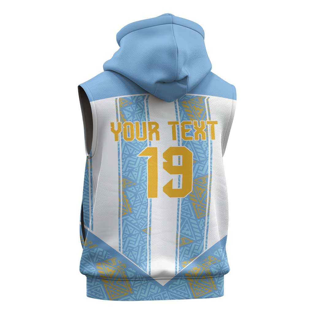 Custom World Football 2026 Argentina Sleeveless Zip Hoodie La Albiceleste Pride Sun of May