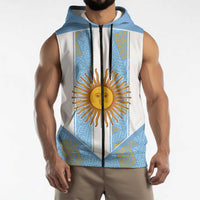 Custom World Football 2026 Argentina Sleeveless Zip Hoodie La Albiceleste Pride Sun of May