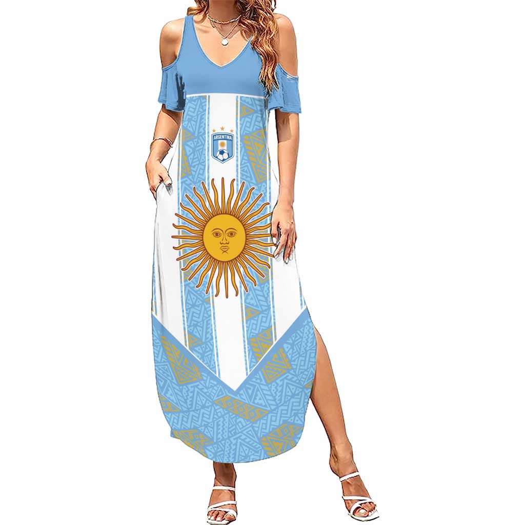 Custom World Football 2026 Argentina Summer Maxi Dress La Albiceleste Pride Sun of May