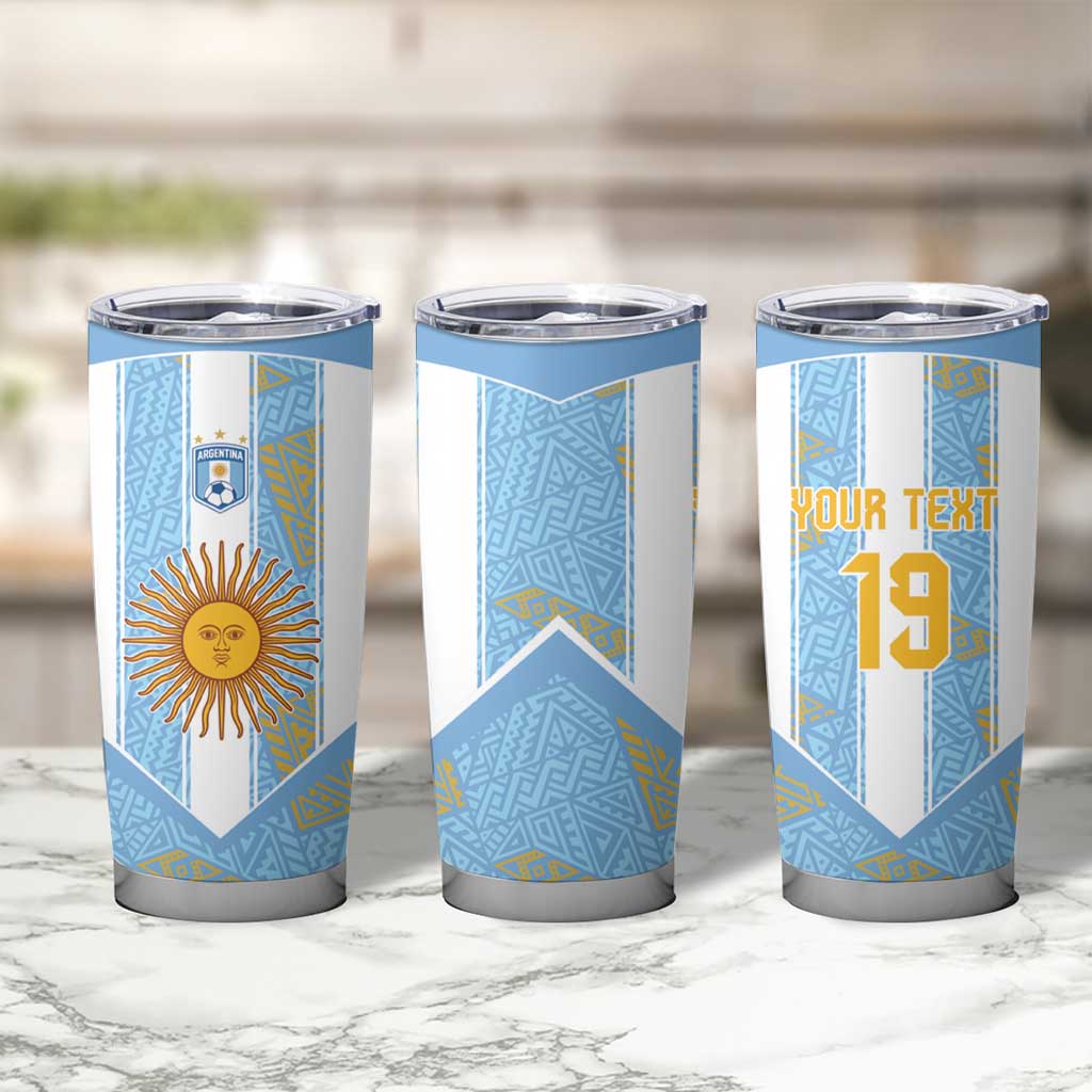 Custom World Football 2026 Argentina Tumbler Cup La Albiceleste Pride Sun of May