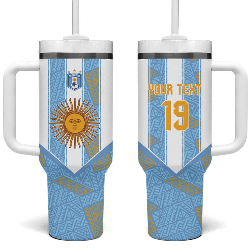 Custom World Football 2026 Argentina Tumbler With Handle La Albiceleste Pride Sun of May