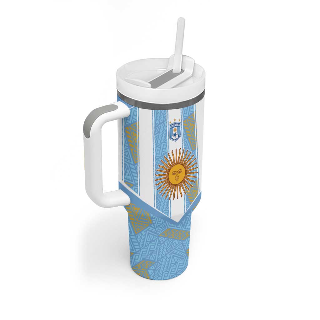 Custom World Football 2026 Argentina Tumbler With Handle La Albiceleste Pride Sun of May