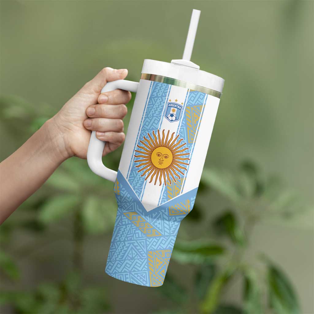 Custom World Football 2026 Argentina Tumbler With Handle La Albiceleste Pride Sun of May